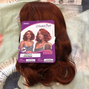 Janet extended lace part wig “Oprah” copper brown